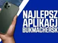 Dłoń trzyma smartfon z napisem "Najlepsze aplikacje bukmacherskie".