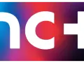Logo nc+ z gradientem od niebieskiego przez czerwony do fioletowego. Symbolizuje telewizję satelitarną nc+.