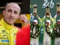 Kierowca w żółtym kombinezonie i zwycięzcy 24h Le Mans z pucharami. Gdzie oglądać wyścig?