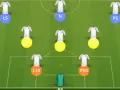 Wirtualna formacja piłkarska 4-3-3 z zaznaczonymi pozycjami zawodników.