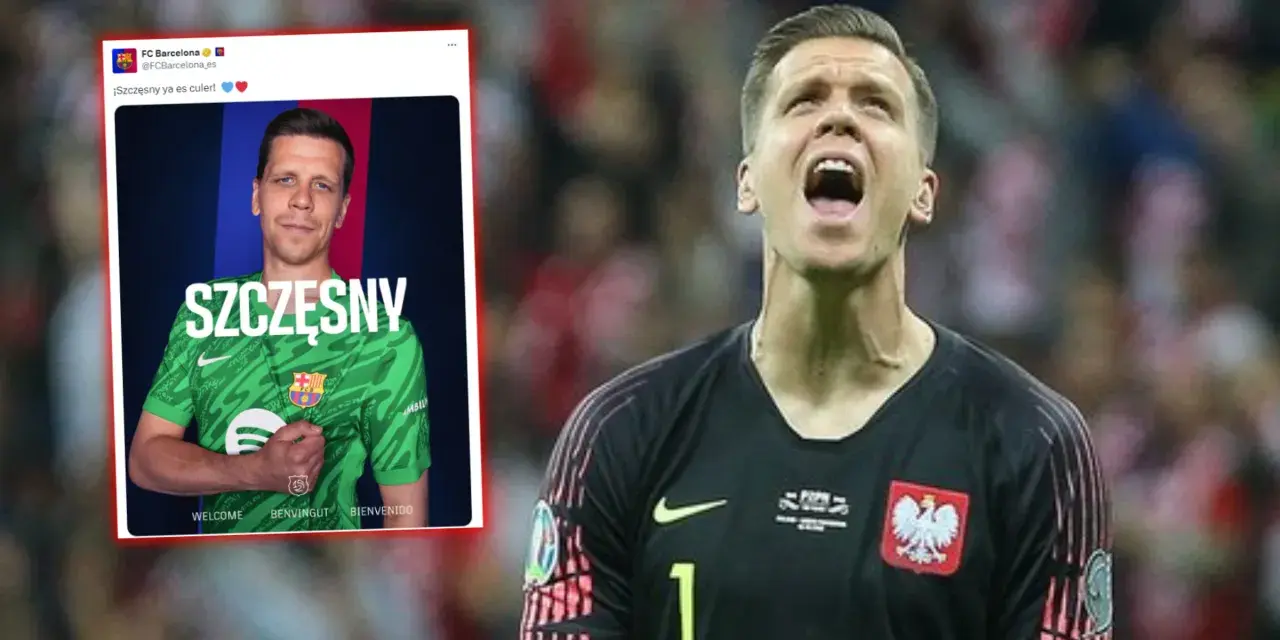 Wojciech Szczęsny, bramkarz, w zielonej koszulce z napisem "SZCZĘSNY" i w czarnej z orłem. Jego wiek nie jest widoczny, ale forma mówi sama za siebie.
