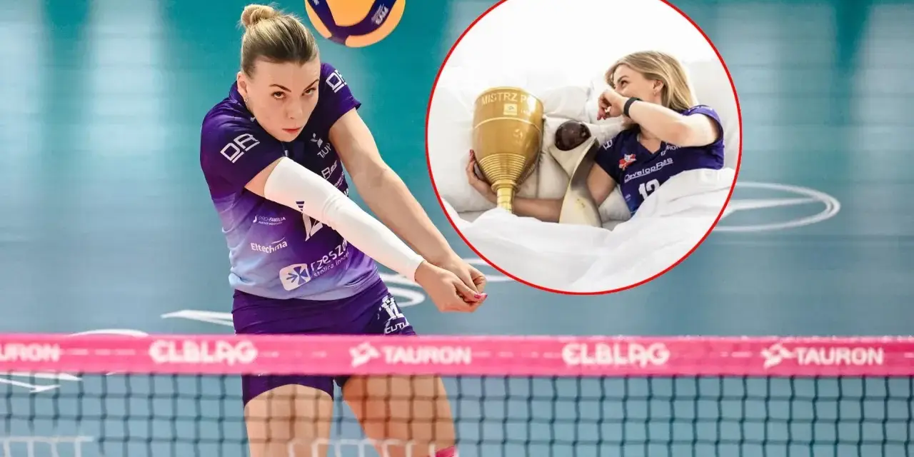 Libero reprezentacji Polski w akcji, a w kółku mistrzyni cieszy się z pucharu w łóżku.