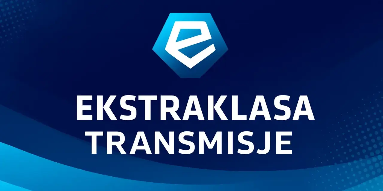 Logo Ekstraklasy i napis "EKSTRAKLASA TRANSMISJE" informują, gdzie można obejrzeć mecze ekstraklasy na żywo.