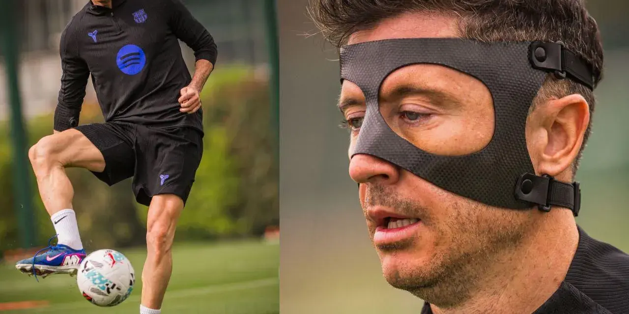 Robert Lewandowski w masce podczas treningu. Czy to odpowiedź na pytanie dlaczego lewandowski gra w masce?