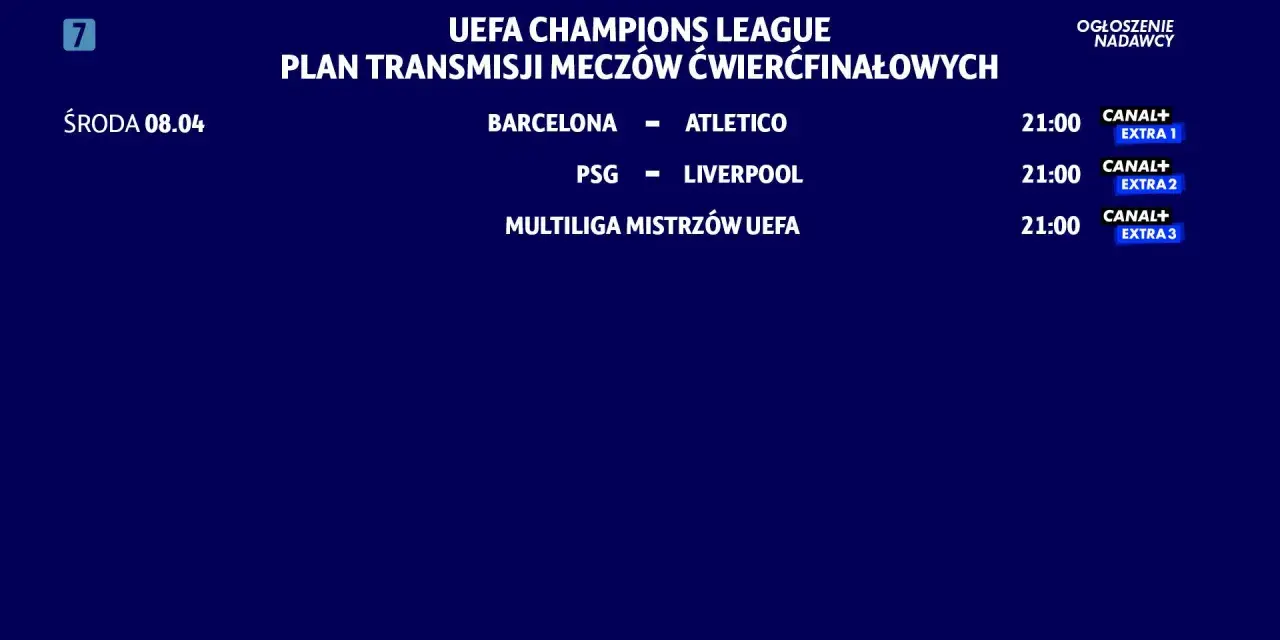 Plan transmisji Ligi Mistrzów: Barcelona-Atletico, PSG-Liverpool, środa 08.04, 21:00.