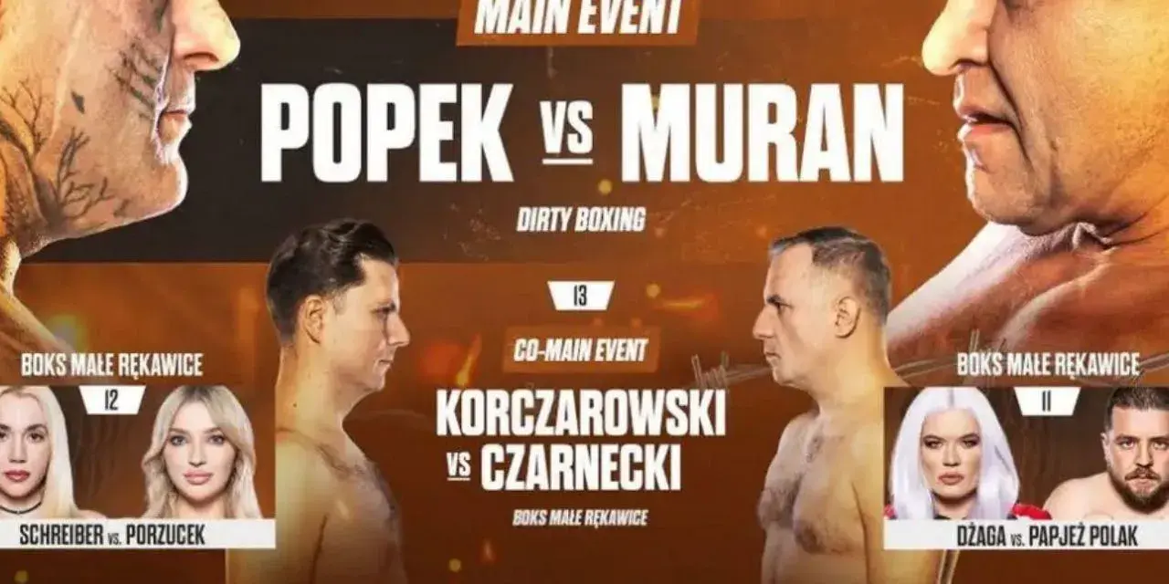 Plakat zapowiadający Prime MMA: Popek vs Muran, Korczarowski vs Czarnecki i inne walki. Wyniki walk Prime MMA już wkrótce!