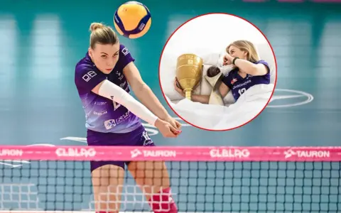 Libero reprezentacji Polski w akcji, a w kółku mistrzyni cieszy się z pucharu w łóżku.