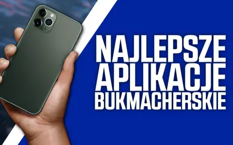 Dłoń trzyma smartfon z napisem "Najlepsze aplikacje bukmacherskie".