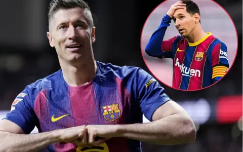 Robert Lewandowski i Leo Messi, dwie legendy Barcelony, w swoich barwach klubowych.
