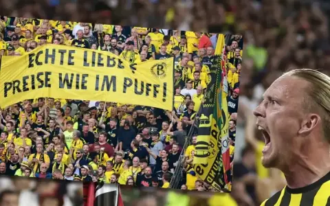 Emocje na meczu Union Berlin – Borussia. Kibice BVB z transparentem "Prawdziwa miłość, ceny jak w burdelu!".