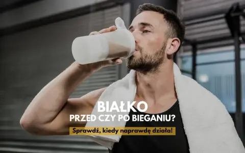 Mężczyzna pije białko po treningu. Czy białko przed czy po treningu redukcja jest lepsze? Sprawdź, kiedy naprawdę działa!