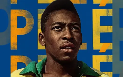 Portret młodego Pelé, legendy futbolu, który grał w klubach Santos FC i New York Cosmos.