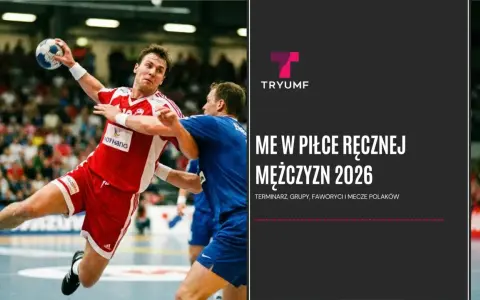 Piłkarz ręczny w skoku rzuca piłkę. Zapowiedź ME w piłce ręcznej mężczyzn 2026.