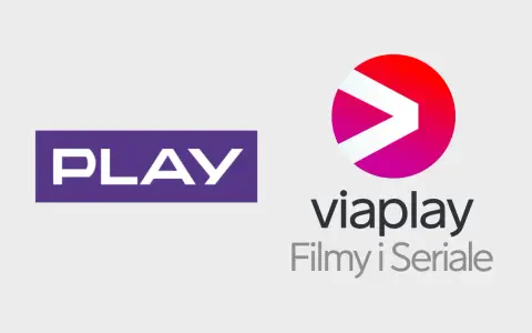 Logo PLAY obok logo Viaplay z napisem "Filmy i Seriale".