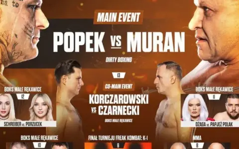 Plakat zapowiadający Prime MMA: Popek vs Muran, Korczarowski vs Czarnecki i inne walki. Wyniki walk Prime MMA już wkrótce!