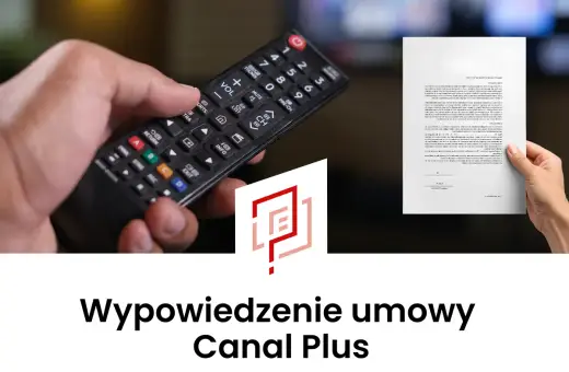 Dłoń trzymająca pilot do telewizora i dokument z tekstem. Dowiedz się, jak zrezygnować z Canal Plus.