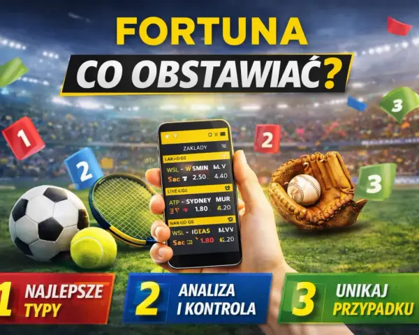 Co obstawiać u bukmachera? Piłka nożna, tenis, baseball i aplikacja mobilna Fortuna. Najlepsze typy, analiza i kontrola, unikaj przypadku.