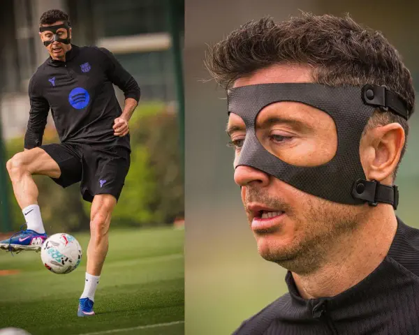 Robert Lewandowski w masce podczas treningu. Czy to odpowiedź na pytanie dlaczego lewandowski gra w masce?
