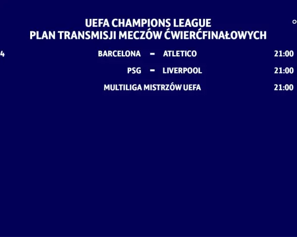 Plan transmisji Ligi Mistrzów: Barcelona-Atletico, PSG-Liverpool, środa 08.04, 21:00.