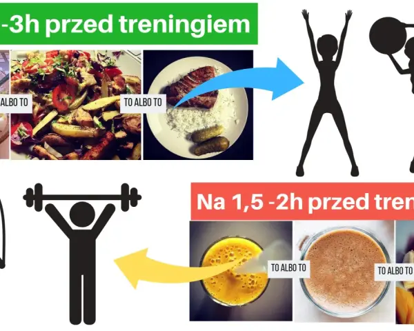 Co jeść przed treningiem: sałatka z jajkiem, ziemniaki z mięsem, smoothie, owoce.
