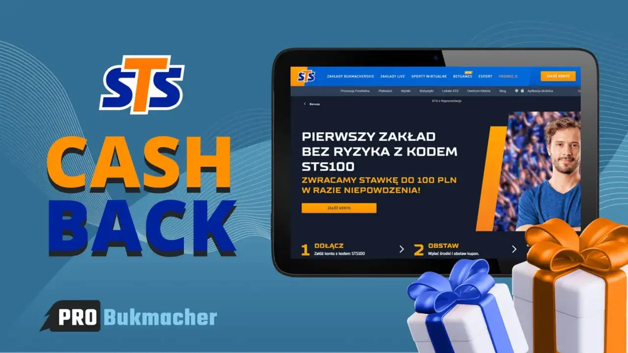 STS oferuje pierwszy zakład bezpieczny z kodem STS100. Zwracamy stawkę do 100 PLN w razie niepowodzenia.