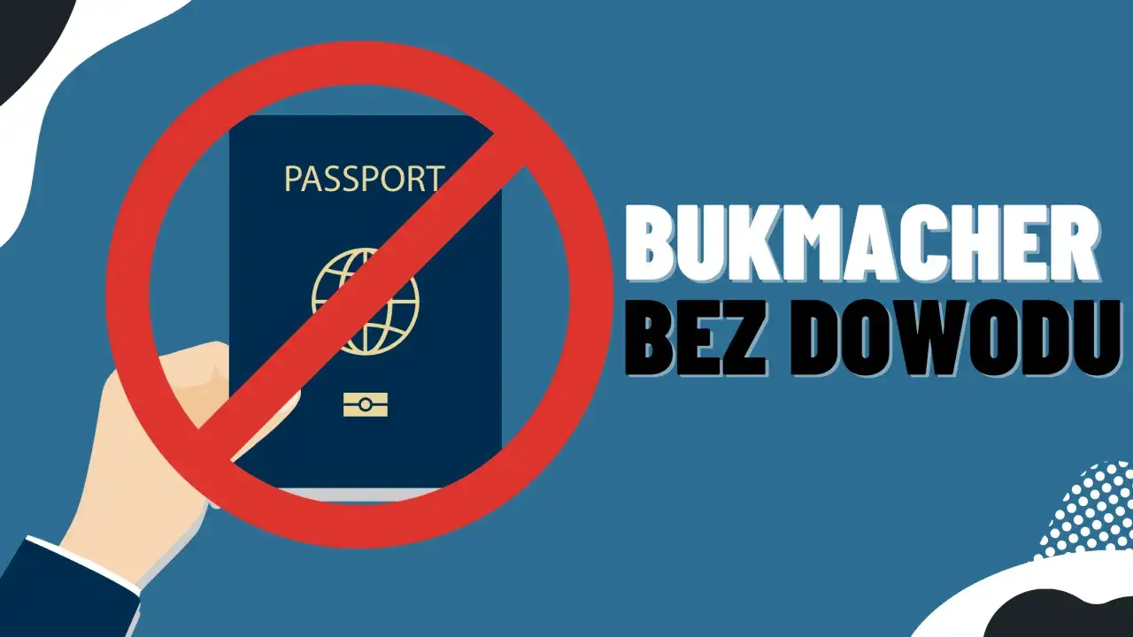 Dłoń trzyma paszport przekreślony na czerwono. Napis